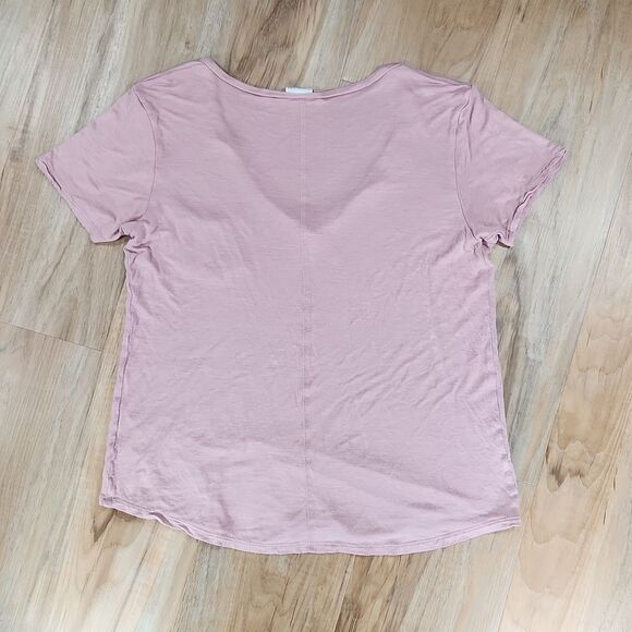 🐞Full Tilt Dusty Pink Short Sleeve Vneck Top Medium - Picture 4 of 11